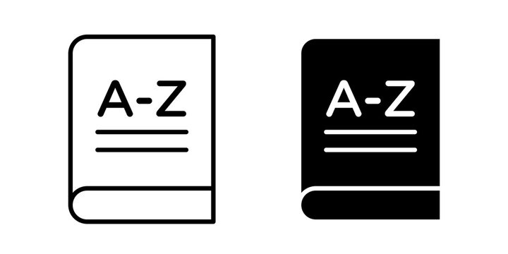 Dictionaries icon flat outline in black