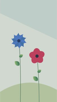 Bleuet bleu et coquelicot rouge r&eacute;unis dans un hommage du 11 Novembre