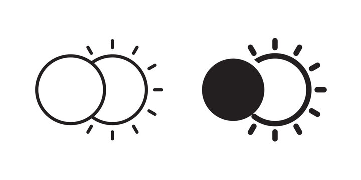 Eclipse icon flat outline in black