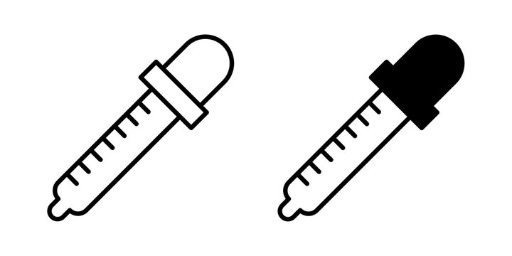 Eye dropper icon flat outline in black