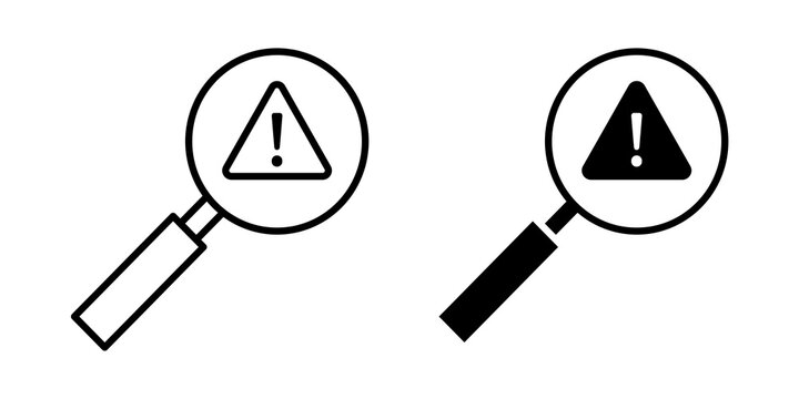Finding problem icon flat outline in black