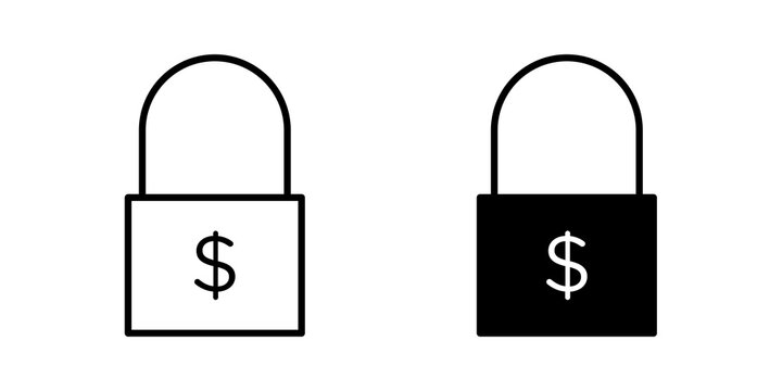 Fixed price icon flat outline in black