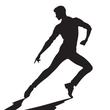 Black Stage actor Silhouette Vector, High Quality Illustration on White Background