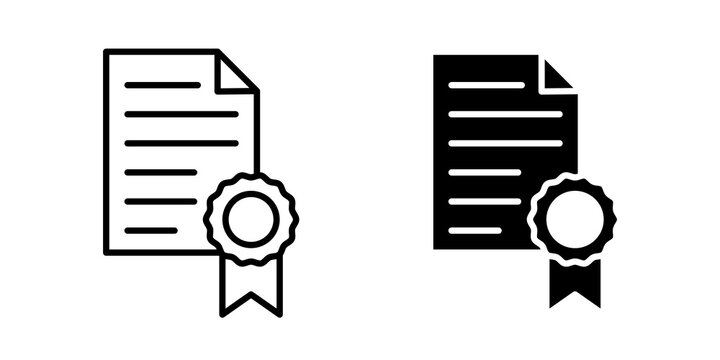 License document icon flat outline in black