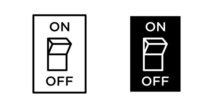 Light switch off icon flat outline in black