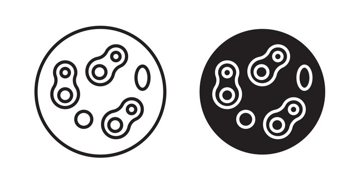Microorganism icon flat outline in black