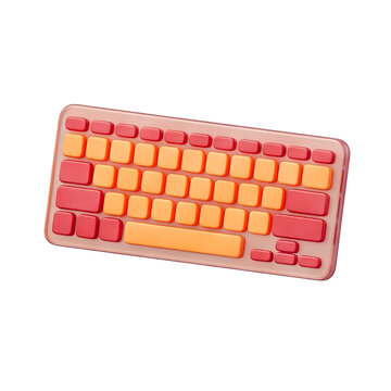 Keyboard 3D Icon &ndash; Wireless Computer Keyboard, Transparent Background