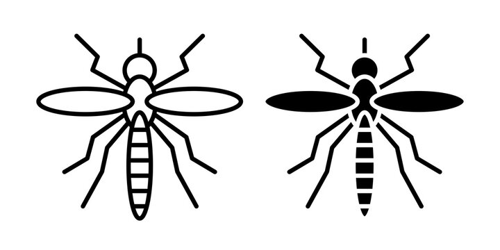 Mosquito icon flat outline in black