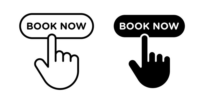 online booking icon flat outline in black