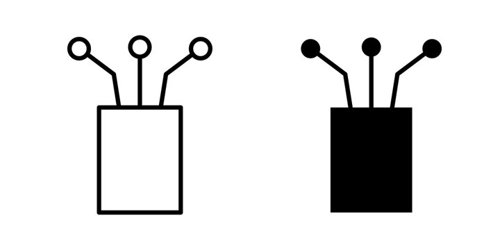 optic fiber cable icon flat outline in black