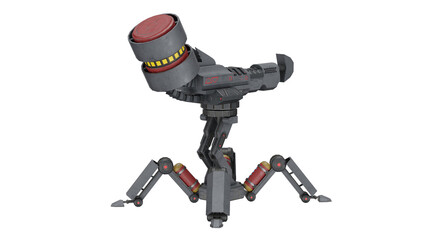 Obraz premium 3d rendering robot weapon standing on a flat surface