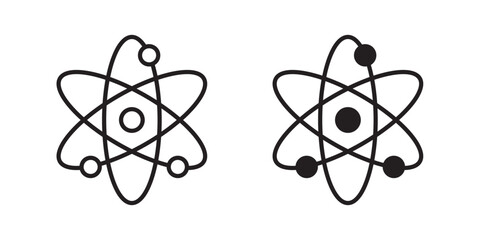 Physics icon flat outline in black © Warpiya
