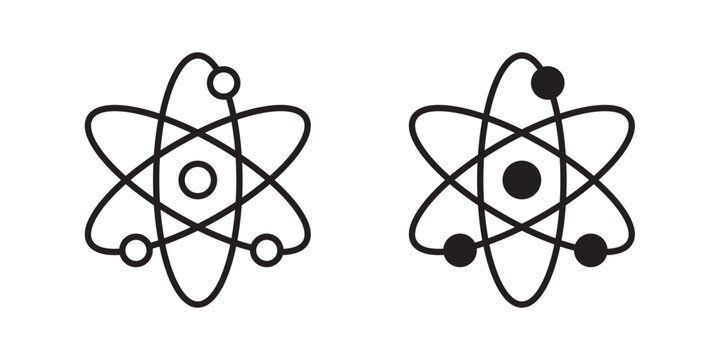 Physics icon flat outline in black