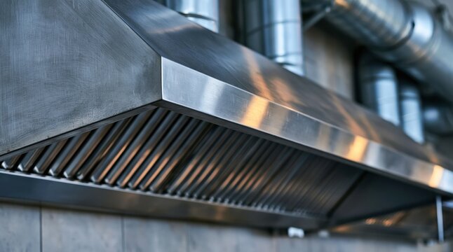 professional stainless steel kitchen exhaust hood with baffle filters