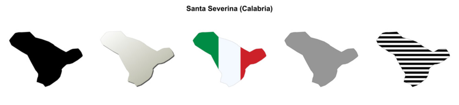Santa Severina (Calabria) outline map set