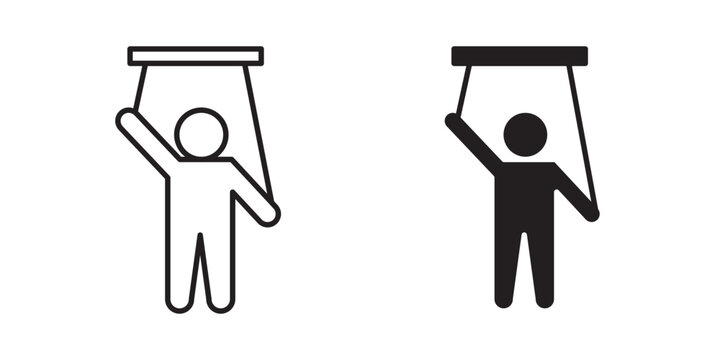 Puppet icon flat outline in black