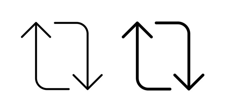 Repost icon flat outline in black