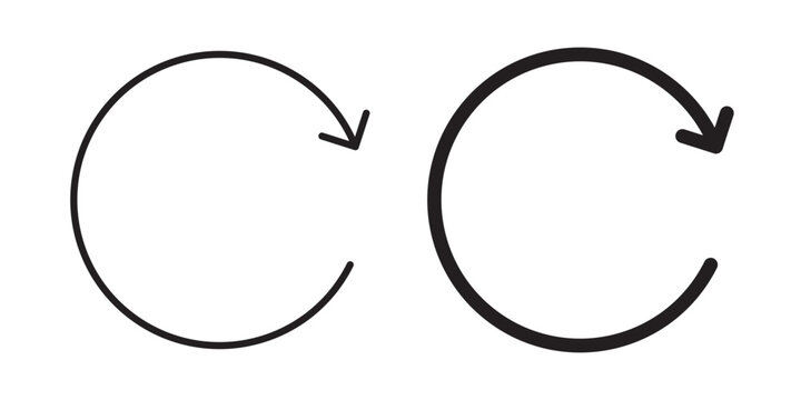 Reset icon flat outline in black