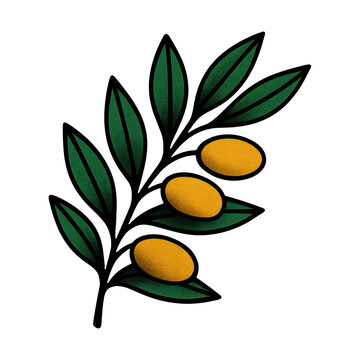 PNG Vibrant branch with yellow fruits