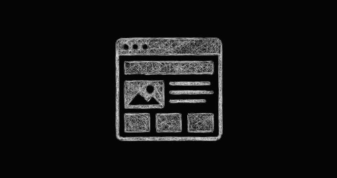 Sketch website layout icon animation - smooth progressive reveal