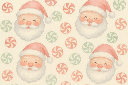 Festive Santa pattern wallpaper