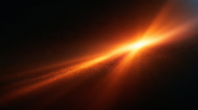 Bright Orange Light Beam Bursting Through Dark Space