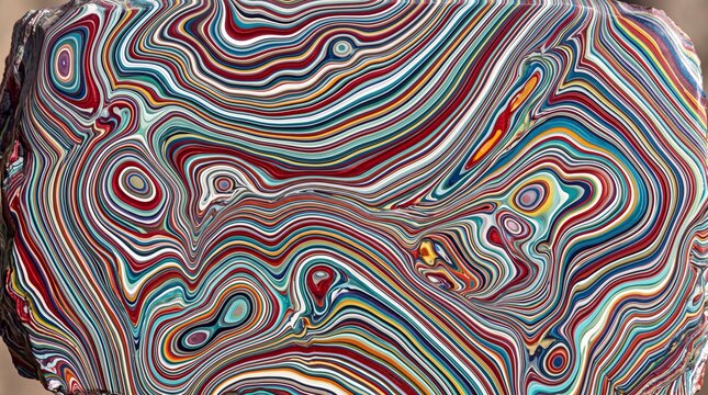 Colorful Polished Fordite Detroit Agate Slab Texture