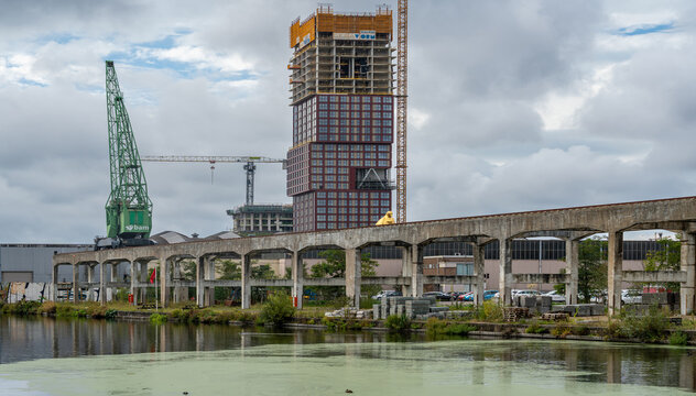 The Hague, The Netherlands, September 13, 2026, The Blox, high-rise residential tower in Binckhorst district designed by Levs architecten and Flux architecture