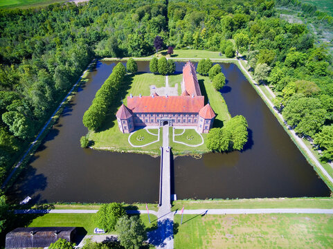 Voergaard Castle on the North Jutland peninsula, Denmark
