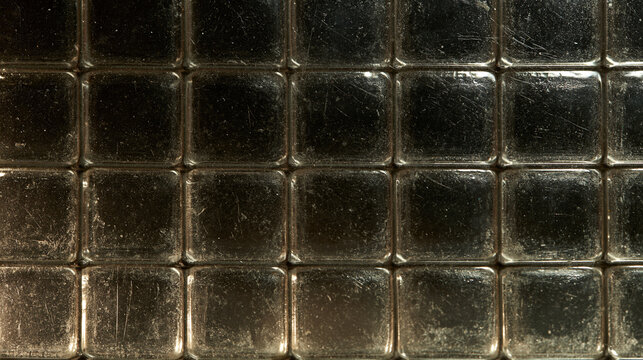 Textured Glass Brick Wall Forming Square Grid Pattern