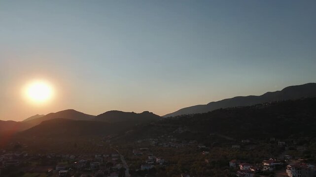 Beautiful Sunset Over Palamutbuku Beach and Sea in Datca