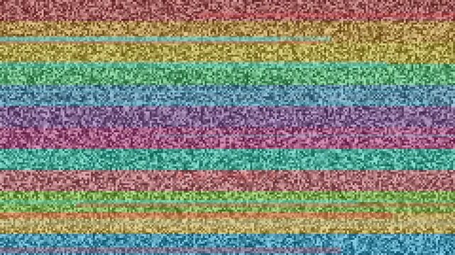 Retro Glitch Art Background with Colorful Static Noise and Please Stand By Error Message