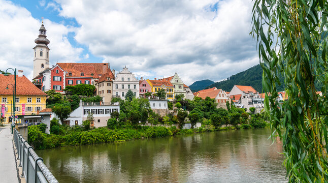 Frohnleiten Townscape Seen from the Bridge