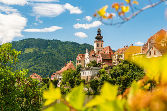 Frohnleiten View Framed by Foliage