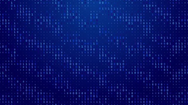 Random digital data matrix of binary code numbers text space. motion background for technology, cyberspace big data Digital world data space number. cyber security, data code, communication business
