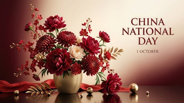 Celebrating the glorious national day of the people's republic of china with stunning floral displays and a sense of patriotic pride and cultural