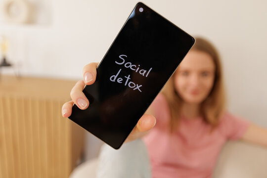 Social Detox Phone Held Forward for an Offline Break and Focus