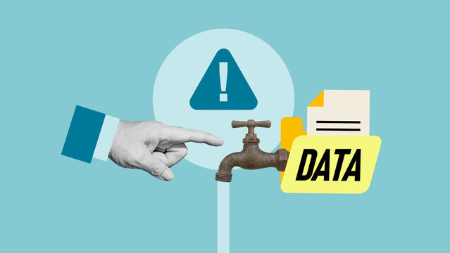 Data breach and data privacy risk involving sensitive information exposure, cybersecurity threats, identity theft, AI data leakage, compliance and protection of confidential records
