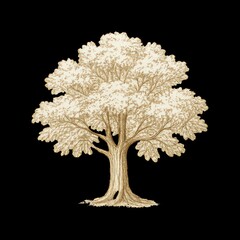 Obraz premium Intricate vintage tree illustration.