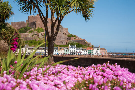 Gorey harbour with the Mont Orgueil Castle - Jersey