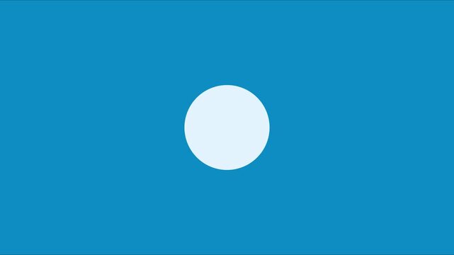 Minimalist 4k white circle pulsing animation on a solid blue background, for motion blue, background