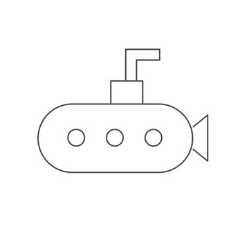 Submarine with periscope outline icon