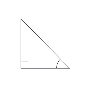Right triangle with angle marker outline icon