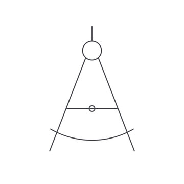 Drawing compass geometry tool outline icon
