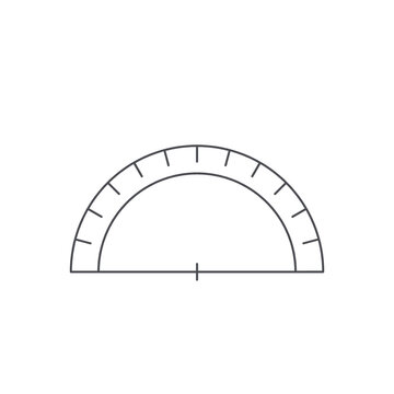 Semicircular protractor outline icon