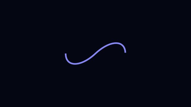 Minimalist loading spinner animation with smooth purple wave motion on dark 4k background