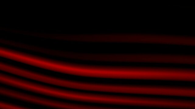 Abstract Glowing Red Wavy Silk Fabric Background 3D Render