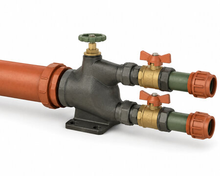 Geothermal ground loop flow splitter illustration