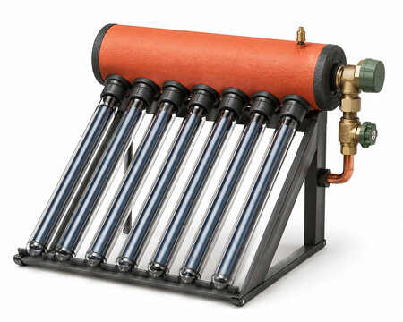 Solar thermal evacuated tube manifold illustration