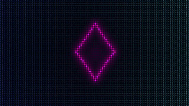 Luxury neon casino royal background. Dark abstract banner. Vip backdrop with neon poker card suits. Copy space for grand casino logo or title text. Online betting and jackpot win concept